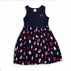 wonder nation Navy Sleeveless Popsicle Print Dress with Red & White Accents